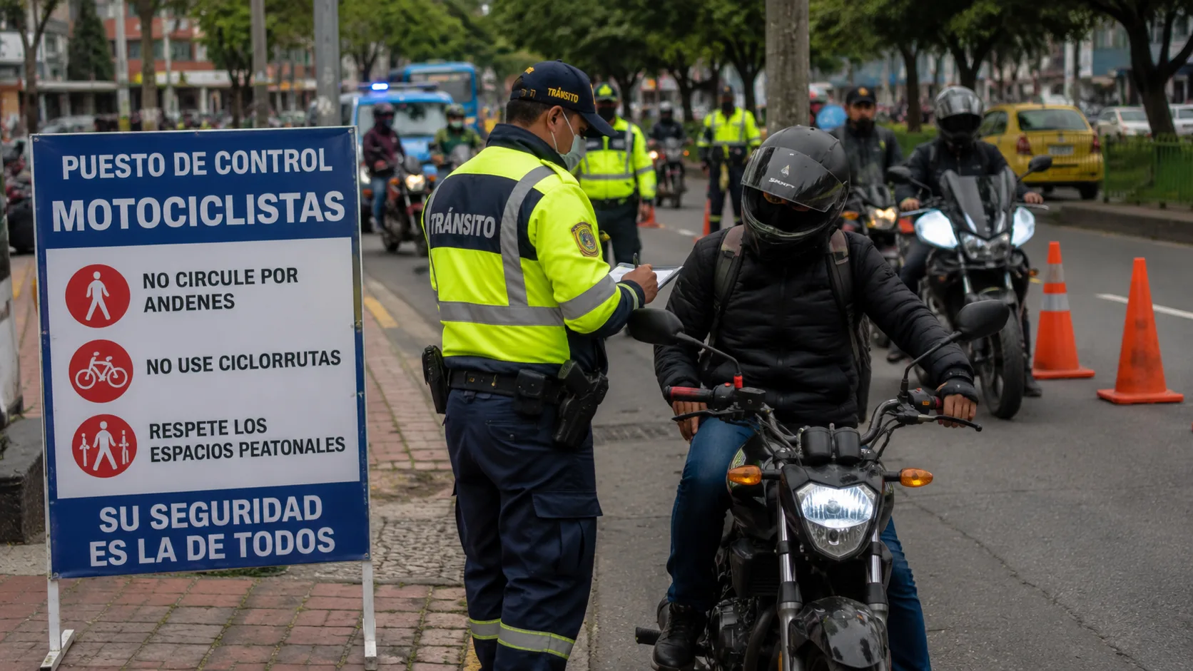 Motociclistas podrían enfrentar multas de hasta $875 mil por usar andenes y ciclorrutas en Bogotá