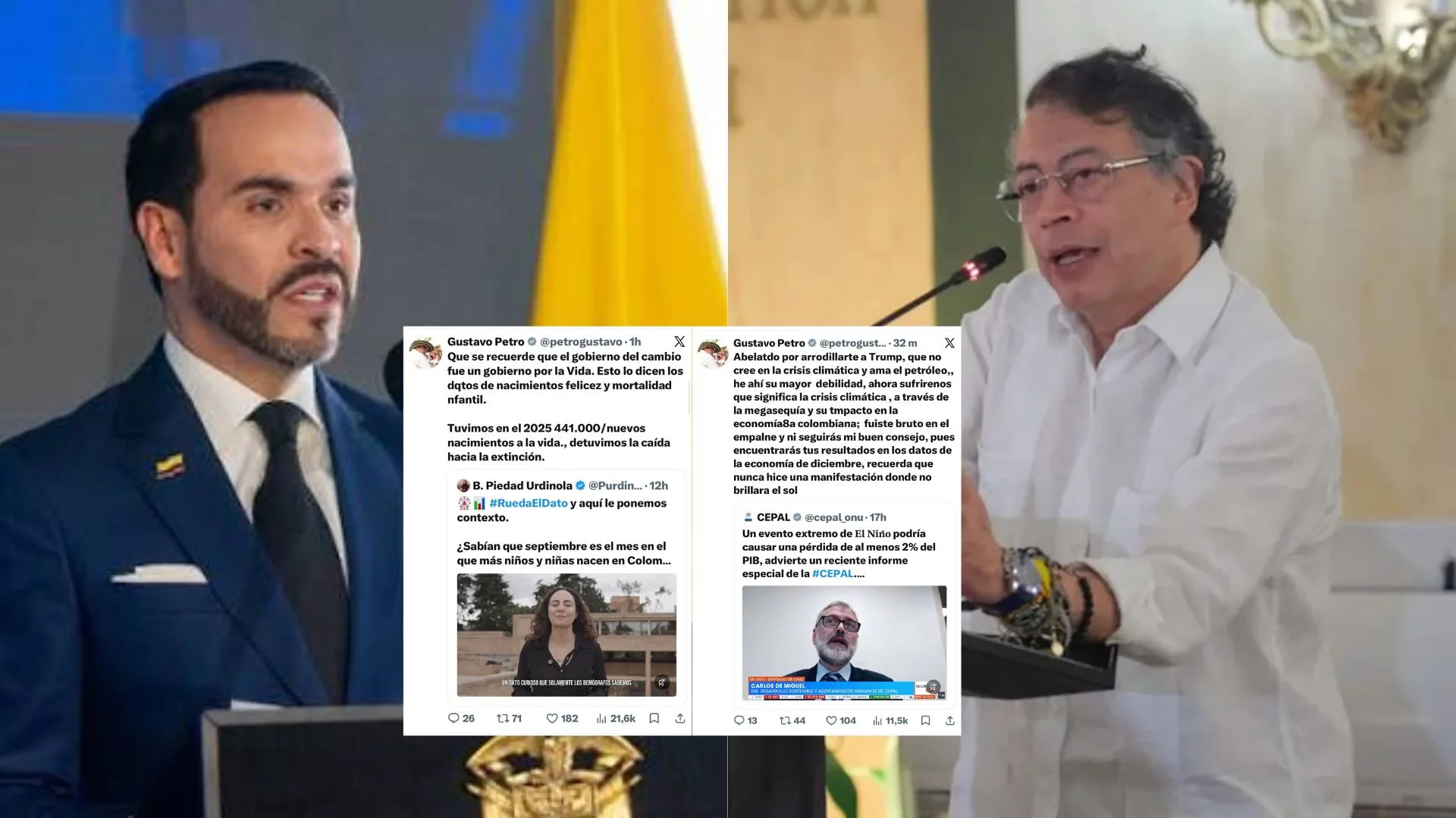¿Qué pasaba con Petro sobre la 1:00 a. m.? Arremetió contra Abelardo de la Espriella y sus publicaciones quedaron con al menos 5 errores de ortografía