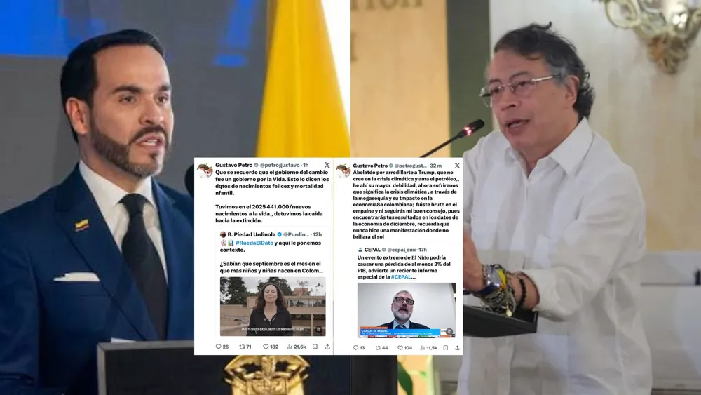 ¿Qué pasaba con Petro sobre la 1:00 a. m.? Arremetió contra Abelardo de la Espriella y sus publicaciones quedaron con al menos 5 errores de ortografía