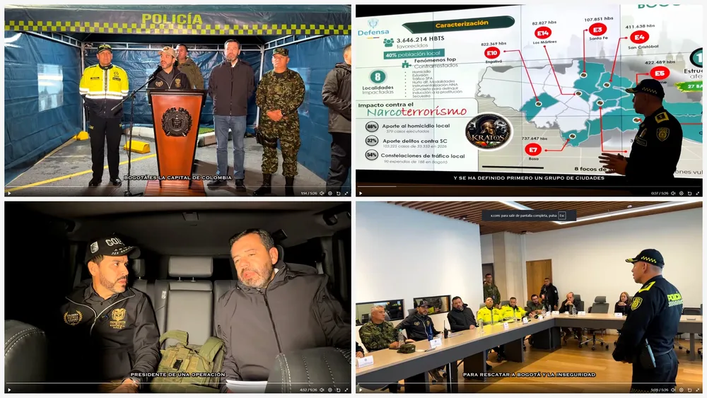 Megaoperativo Bosur-Kratos en Bogotá: 172 capturas y 10 bandas desarticuladas en acción conjunta Nación-Distrito