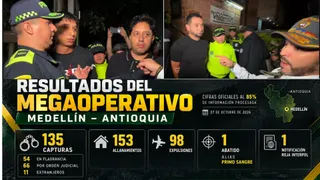 Megaoperativo en Medellín y Antioquia deja 135 capturas, un abatido y cuantiosas incautaciones