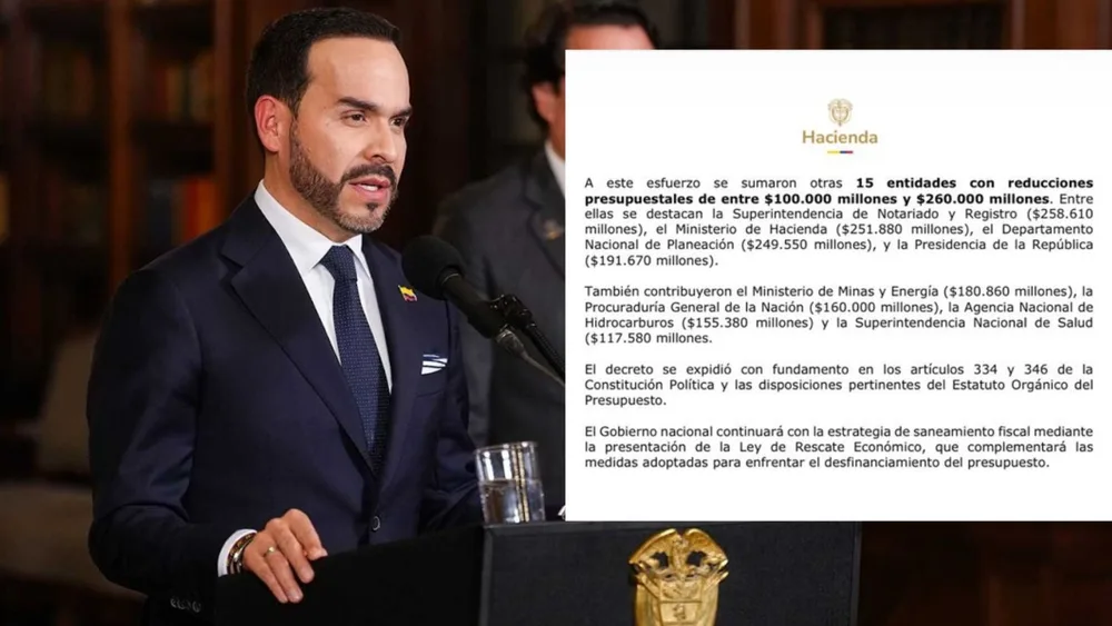 Gobierno ajusta $13,8 billones del presupuesto de 2026: estas son las entidades que más recursos perdieron